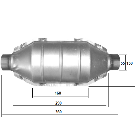 JMJ Universal-Katalysator 60mm Keramik - Euro 2, Für Otto- & Dieselmotoren Bis 3000ccm